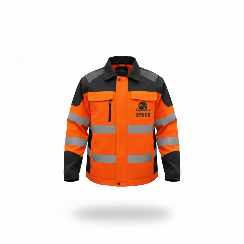 Parka Haute Visibilité Imperméable – Réfléchissante avec Capuche et Doublure Chaude 2